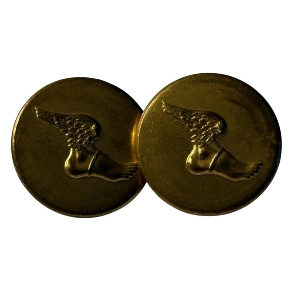 Other - VTG Winged Foot Waterbury Button Co Buttons Brass Military Uniform Conn Set Of 2